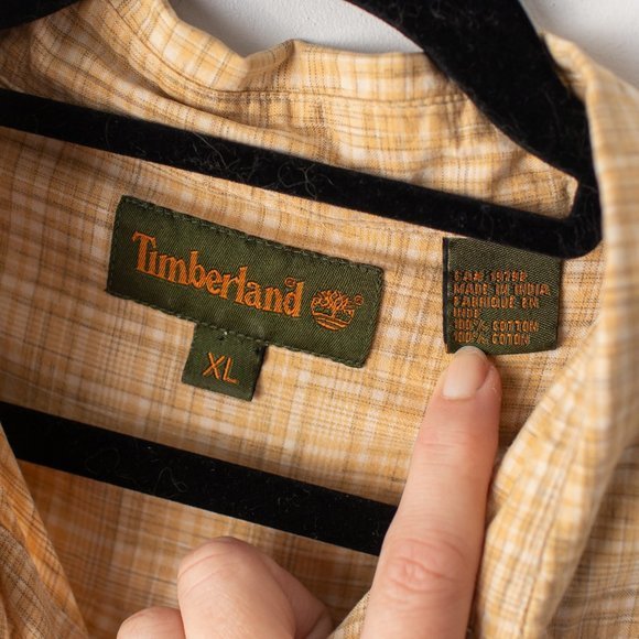 Timberland Short Sleeve Yellow Men's Shirt XL - Picture 3 of 8